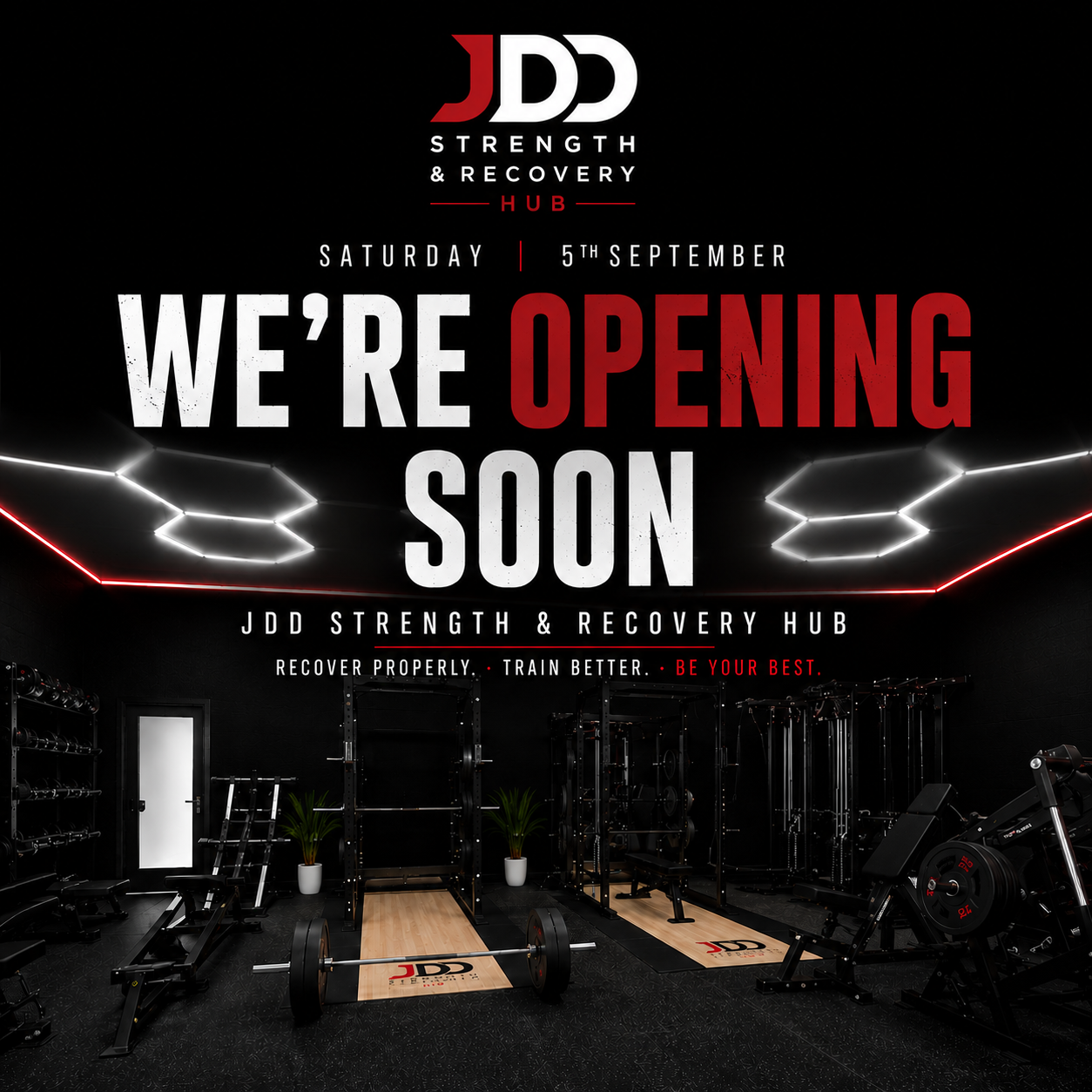 JDD Strength & Recovery Hub — Opening 5th September